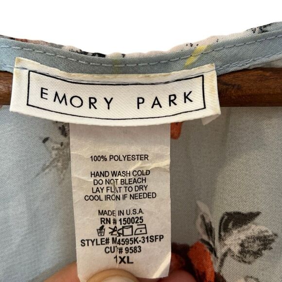 Emory Park Floral Open Front Chiffon Kimono Cardigan Cover-up Multicolor 1XL - Picture 6 of 7